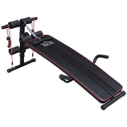 Pilvo preso treniruoklių suoliukas, atsilenkimų suoliukas, pasipriešinimo juostos, reguliuojamos iki 120 kg, 37,5 x 55,5 x 50-68 cm