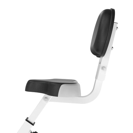 Dviratis-treniruoklis F-Bike su 8 reguliuojamų magnetinių pasipriešinimo lygių reguliuojamu aukščiu, plienas, geltonas + baltas, 43 x 97 x 109 cm