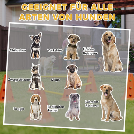 Vikrumo rinkinys šunims 6 dalių vikrumo įranga šunų dresūrai kliūčių rinkinys su 12 kūgių 6 reguliuojamo aukščio kliūtys nešiojimo krepšys dresūros priedai koordinacijos lavinimas žaidimams dresūra