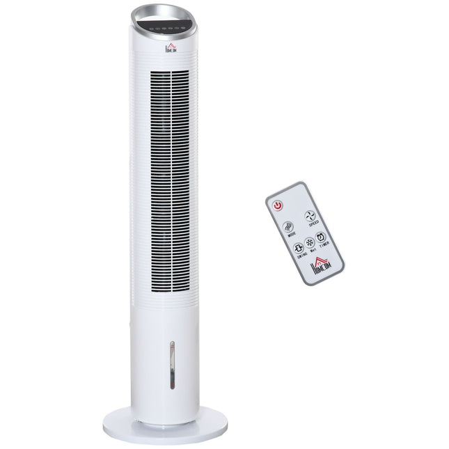 Oro aušintuvo bokšto ventiliatorius su vandens aušinimu, nuotolinio valdymo pultu, oro drėkinimu, 8 val. laikmačiu, 20㎡, 60W, Ø30X100.8H Cm