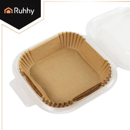 Air Fryer Paper Inserts, 100 Pcs, 16x16 cm, Silicone Coated