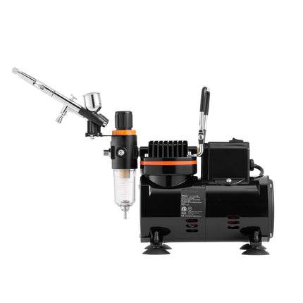 Airbrush Kit With Compressor, 1/6 HP, Dual-Action, 3 Tips