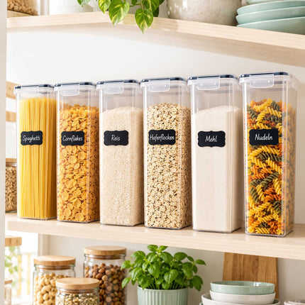 Airtight Food Storage Container Set with Click-Lock Lids, 6 Pieces, Extra Tall