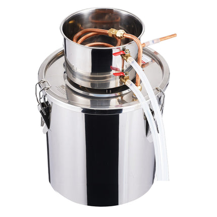 Alcohol Still 5 Gal, Stainless Steel, Copper Coil, Thermometer