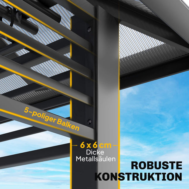 Aliuminio sodo paviljonas 3,6 x 3 m su tinkleliu nuo uodų