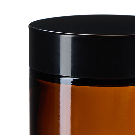 Gintaro spalvos stikliniai kremo indeliai, 60 ml, su apsauga nuo UV spindulių, nepralaidūs