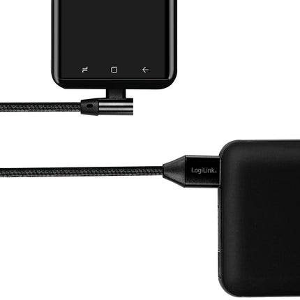 Angled USB-C cable USB 2.0 Max 3A 1m