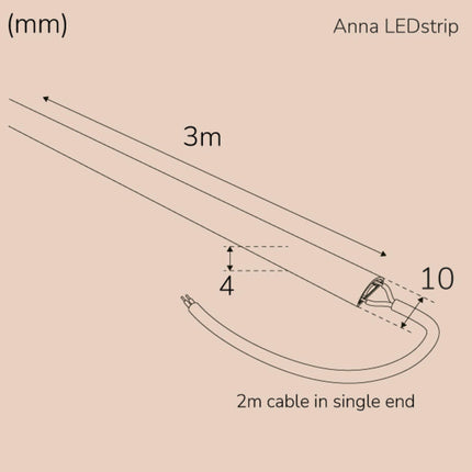 Anna Ledstrip COB-LED Milky without transformer IP65 3m?? 3000K???