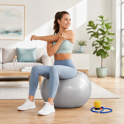 Anti-Burst Exercise Ball with Pump and Stopper, Max. 150 kg, Grey