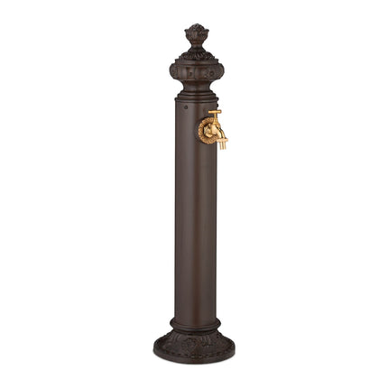 Antikvarinis sodo kolonos fontanas su auksiniu čiaupu, 87 cm