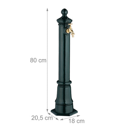 Antikvarinis metalinis sodo fontanas su čiaupu, 80 cm
