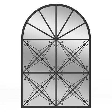 Arkos formos sieninis veidrodis su metaliniu rėmu, 58x87 cm