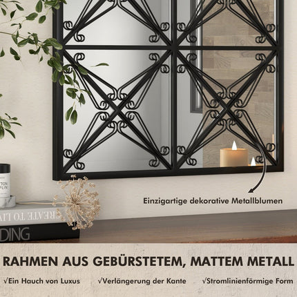Arkos formos sieninis veidrodis su metaliniu rėmu, 58x87 cm