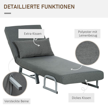Fotelis, minkštas fotelis, transformuojamas į svečių lovą, ergonomiškas, tamsiai pilkas