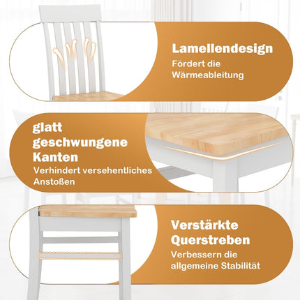 Valgomojo kėdžių be porankių komplektas, 2 vnt., ergonomiškas atlošas, mediena