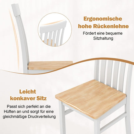 Valgomojo kėdžių be porankių komplektas, 2 vnt., ergonomiškas atlošas, mediena