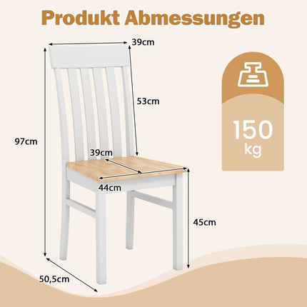 Valgomojo kėdžių be porankių komplektas, 2 vnt., ergonomiškas atlošas, mediena
