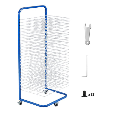 Art Drying Rack, 25 Removable Shelves, Locking Wheels