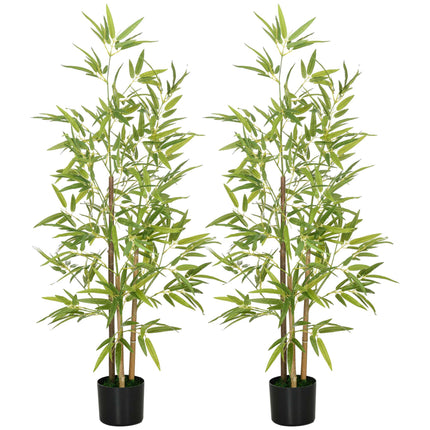 Dirbtinis bambuko augalų rinkinys, 3 stiebai, 120 cm, žalias
