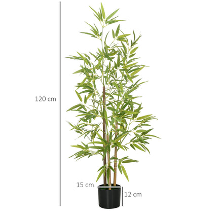 Dirbtinis bambuko augalų rinkinys, 3 stiebai, 120 cm, žalias