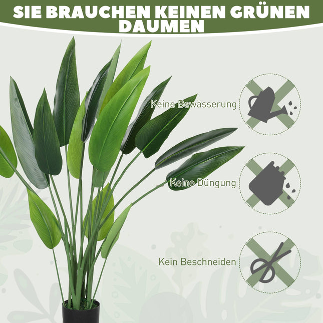 Dirbtinis rojaus paukštis, 110 cm, cementinis vazonas