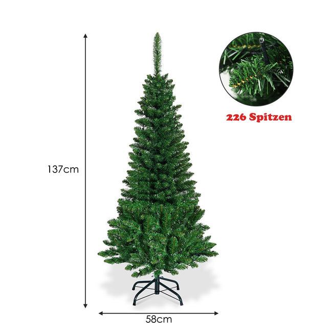 Dirbtinė Kalėdų eglutė 135 cm, 150 LED lempučių, metalinis stovas