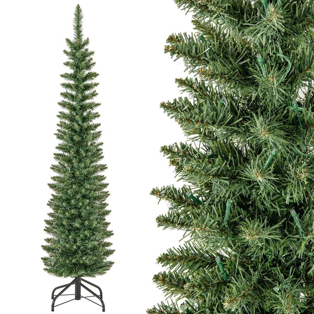 Dirbtinė Kalėdų eglutė 150 cm, iš anksto apšviesta 150 LED, plona