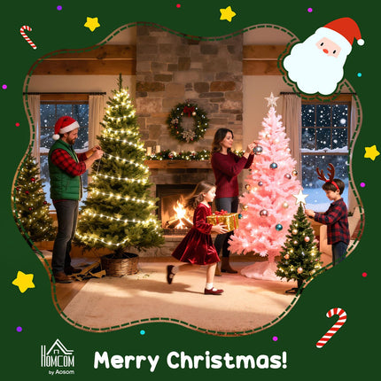 Artificial Christmas Tree, 180cm Snowy Pine with Metal Stand