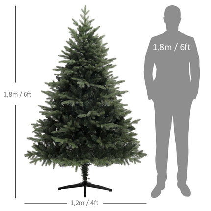 Artificial Christmas Tree 180 cm, Spruce Design, 1696 Tips, Steel Base, Green