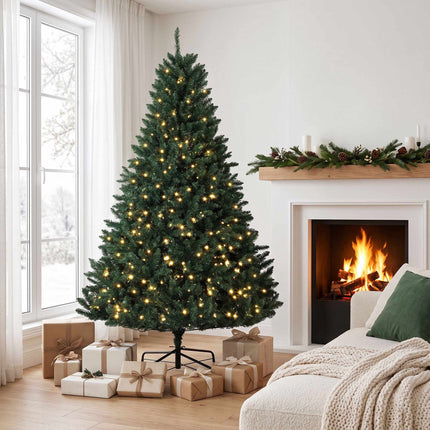 Artificial Christmas Tree 180 cm with 550 Warm White LEDs, 1494 Branches, Green