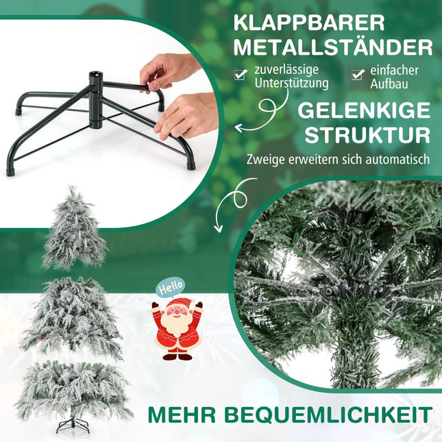 Dirbtinė Kalėdų eglutė 192 cm, su vyriais, 250 šiltai baltų LED