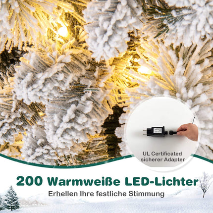 Dirbtinė Kalėdų eglutė, 210 cm, 200 LED lempučių, iššokanti