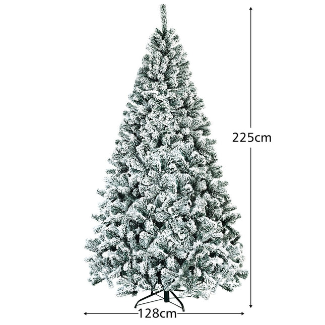 Dirbtinė Kalėdų eglutė, 225 cm, sniego spalvos, metalinis stovas