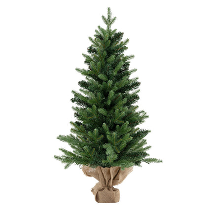 Dirbtinė Kalėdų eglutė 90 cm, 50 LED laikmatis, lininis pagrindas