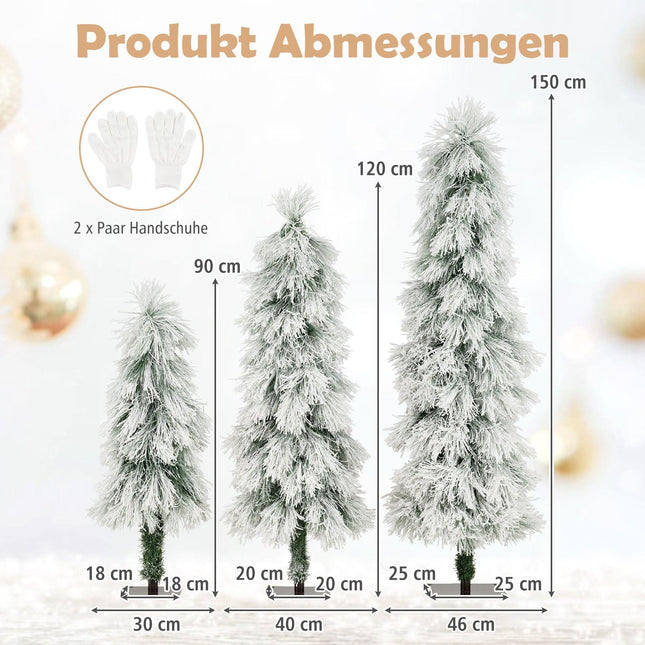 Dirbtinė Kalėdų eglutė su lemputėmis, 90-150 cm, snieguota