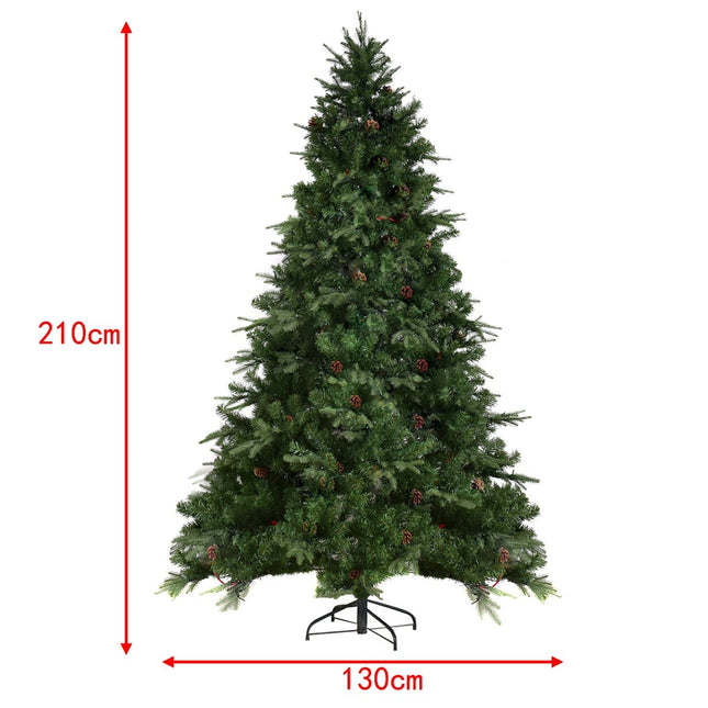 Dirbtinė Kalėdų eglutė su LED lemputėmis, 210 cm, žalia