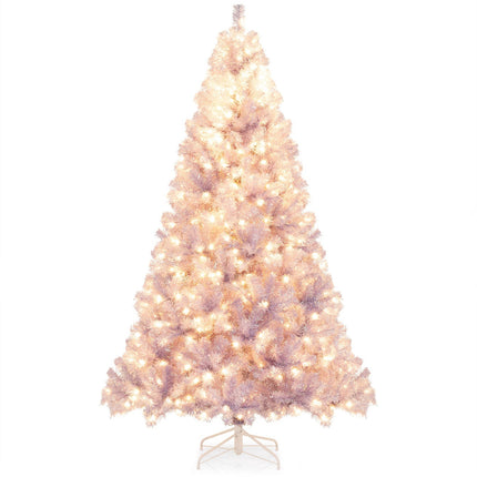 Dirbtinė Kalėdų eglutė su lemputėmis, 225 cm, violetinė, LED