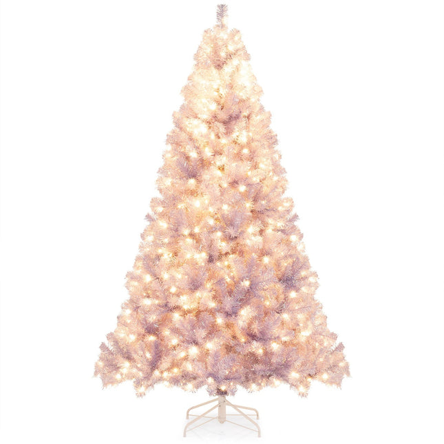 Dirbtinė Kalėdų eglutė su lemputėmis, 225 cm, violetinė, LED