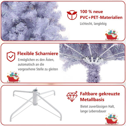 Dirbtinė Kalėdų eglutė su lemputėmis, 225 cm, violetinė, LED