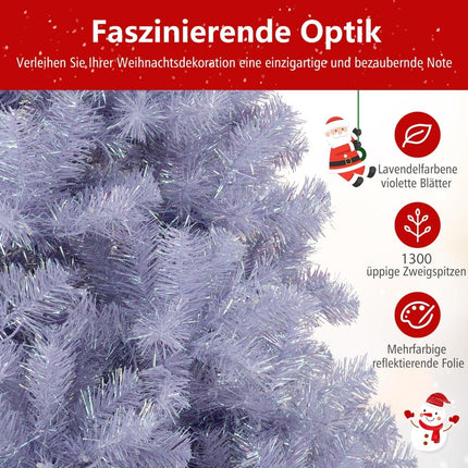 Dirbtinė Kalėdų eglutė su lemputėmis, 225 cm, violetinė, LED