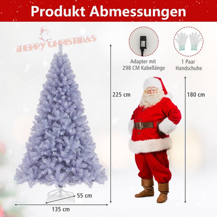 Dirbtinė Kalėdų eglutė su lemputėmis, 225 cm, violetinė, LED
