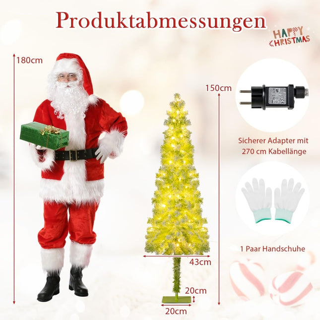 Dirbtinė Kalėdų eglutė su lemputėmis, sniegas, 150 cm