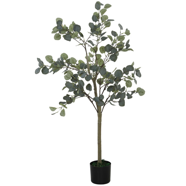 Dirbtinis eukalipto medis, didelis 150 cm, dirbtinis augalas, dirbtiniai eukalipto augalai vazone, dirbtinis medis, kaip tikras, su dirbtine žole, cementas svetainei, miegamajam, biurui, sodui