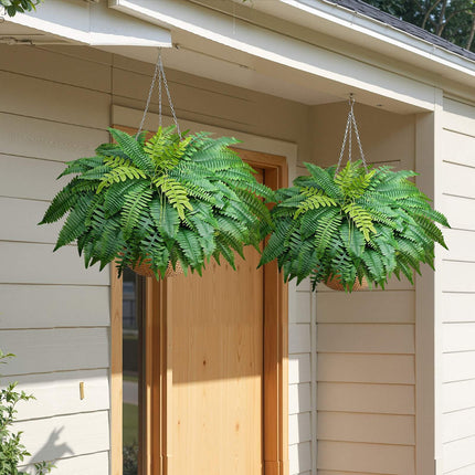 Artificial Ferns, 48 In Spread, 67 Fronds, Set Of 2