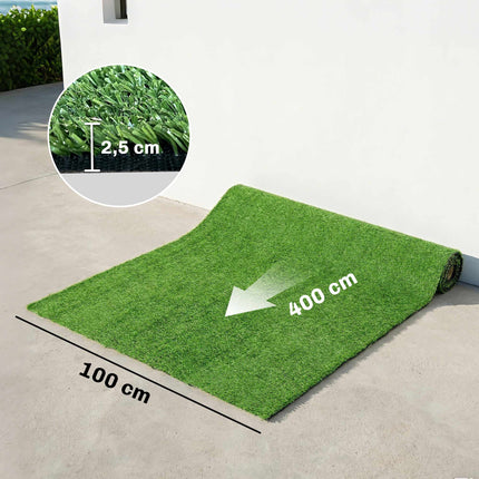Dirbtinė žolė 100x400 cm, savaime drenuojanti, 10 mm aukščio