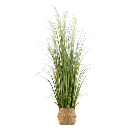 Artificial Grass Plant, 47-Inch Potted Reed Flowers