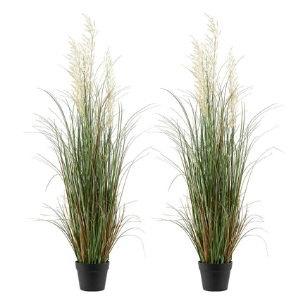 Artificial Grass Plants 2-Pack, 4 Ft Potted PVC