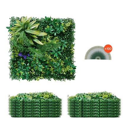 Artificial Grass Wall Panels, 12 Pack 20x20 In, 3D Boxwood