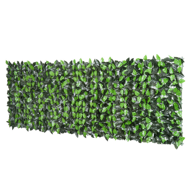 Dirbtinė žalumos tvora privatumui, 300x100 cm, tamsiai žalia