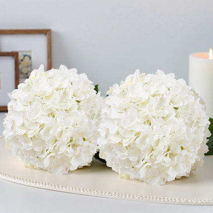 Artificial Hydrangea Flowers, 105 White Silk Stems
